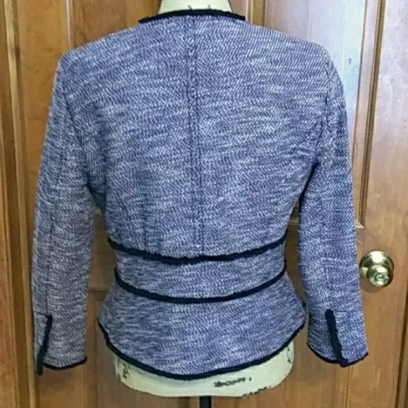 Banana Republic boucle tweed jacket with fringed trim, VGUC - Picture 2 of 11